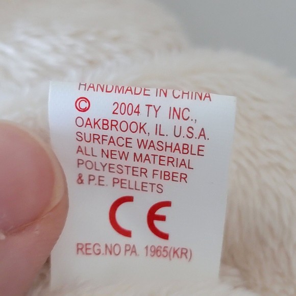 TY Original Beanie Babies LAPTOP 2004 Cocker Spaniel Light Beige Plush New - Picture 9 of 10